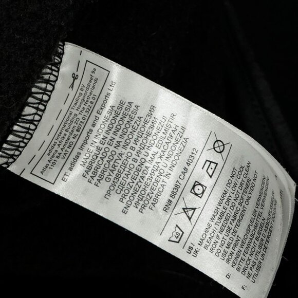 Adidas Black Three Stripe Hoodie Minimalist Street Wear Athletic Pullover Top - Picture 9 of 10